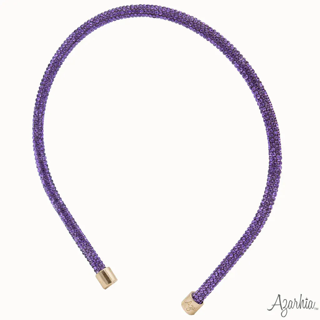Azarhia Purple Thin Rhinestone Headband