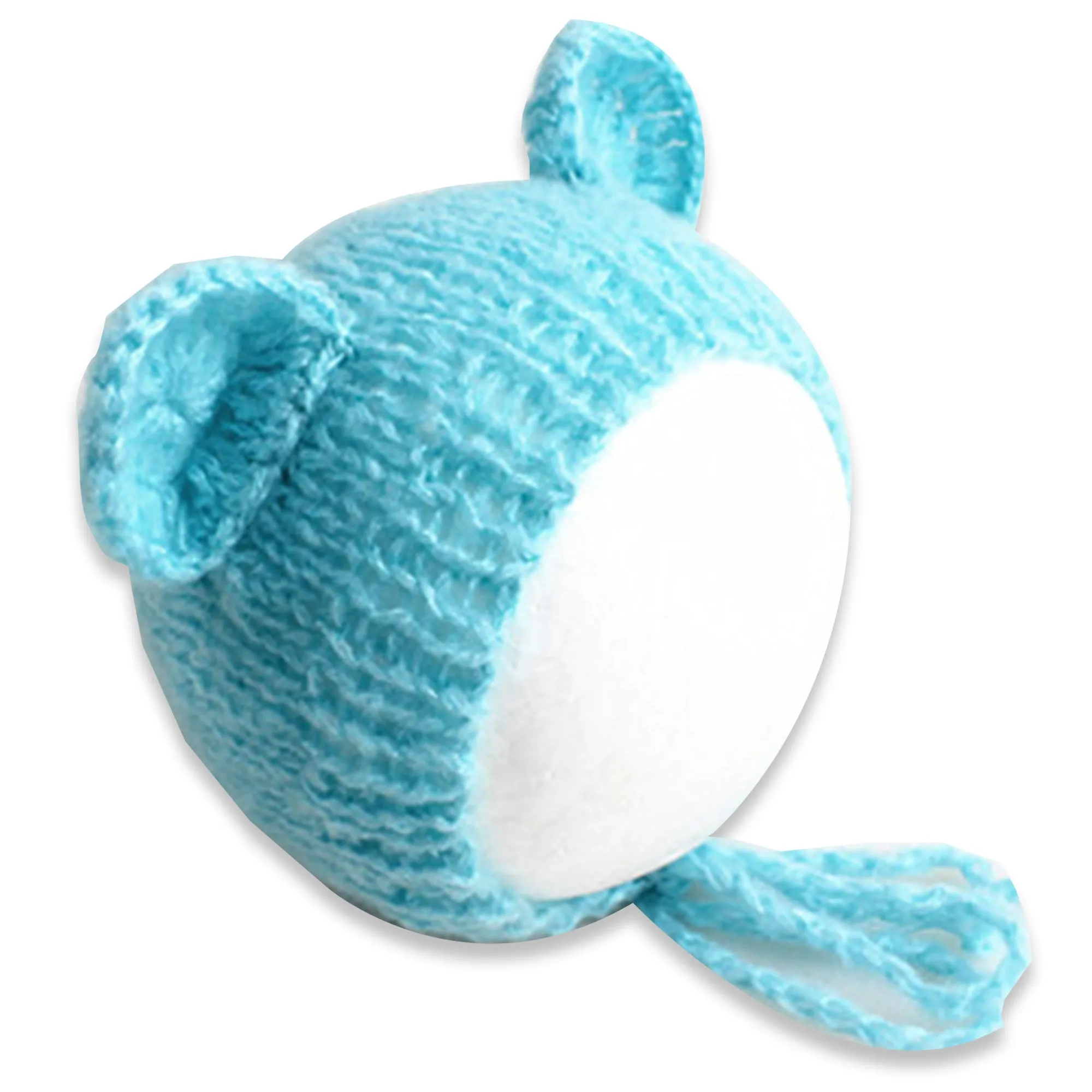 Babymoon Knitted Mohair Baby Hat Cap | Baby Photoshoot Props | 0-3 Months | Light Blue