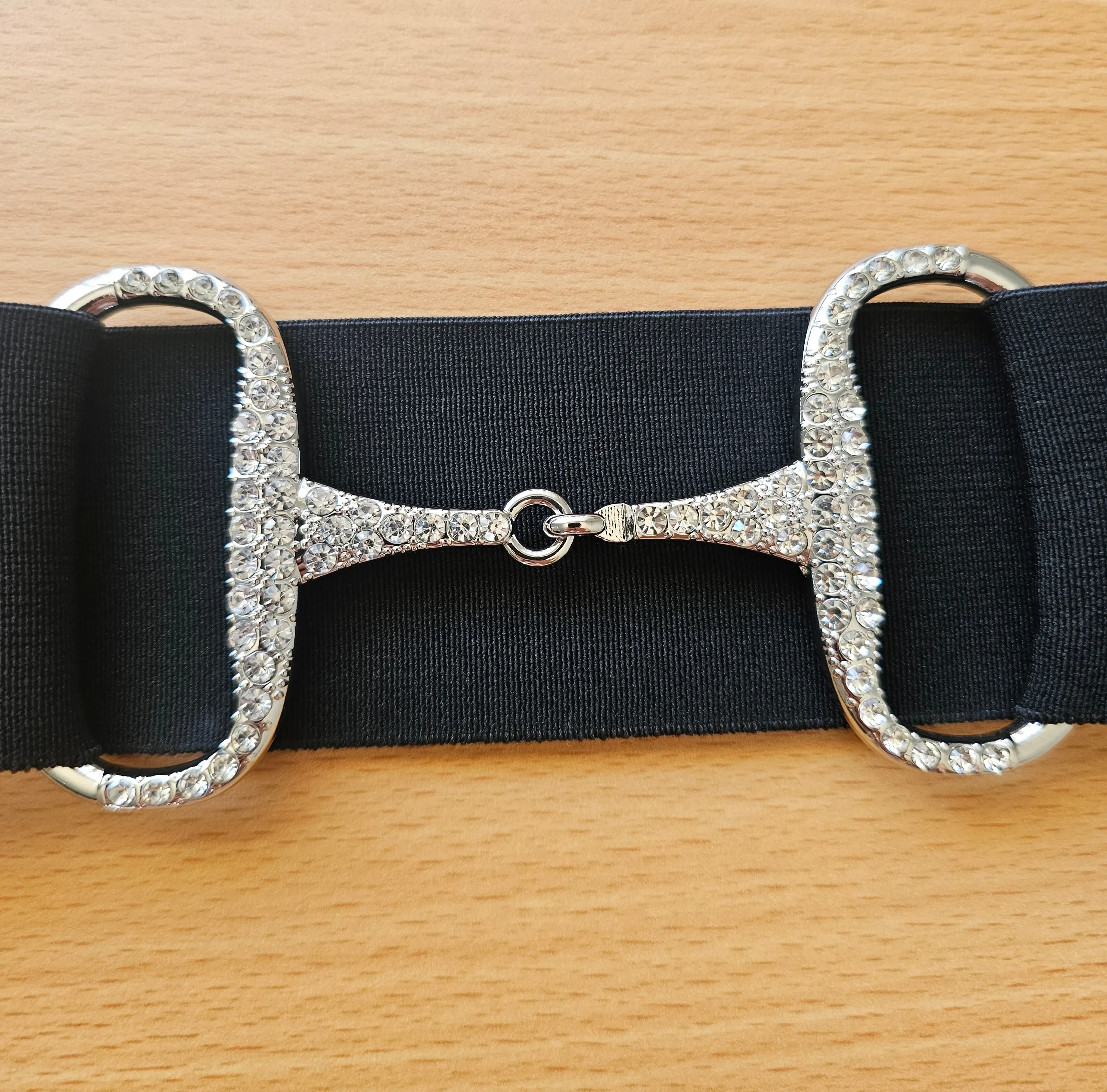 Beci Snaffle Belt - Black x Silver BLING