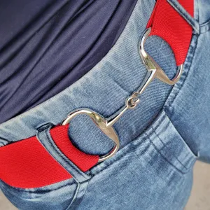 Beci Snaffle Belt - Red x Silver