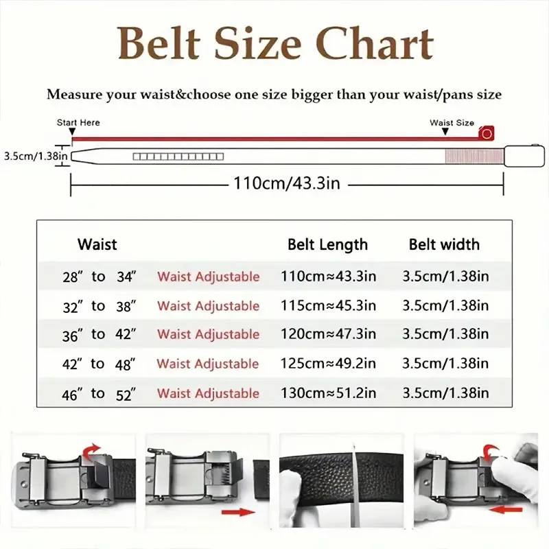 Best for Father's Day Leather Ratchet Belt With Adjustable Buckle
