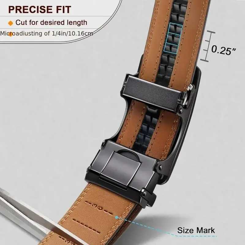 Best for Father's Day Leather Ratchet Belt With Adjustable Buckle