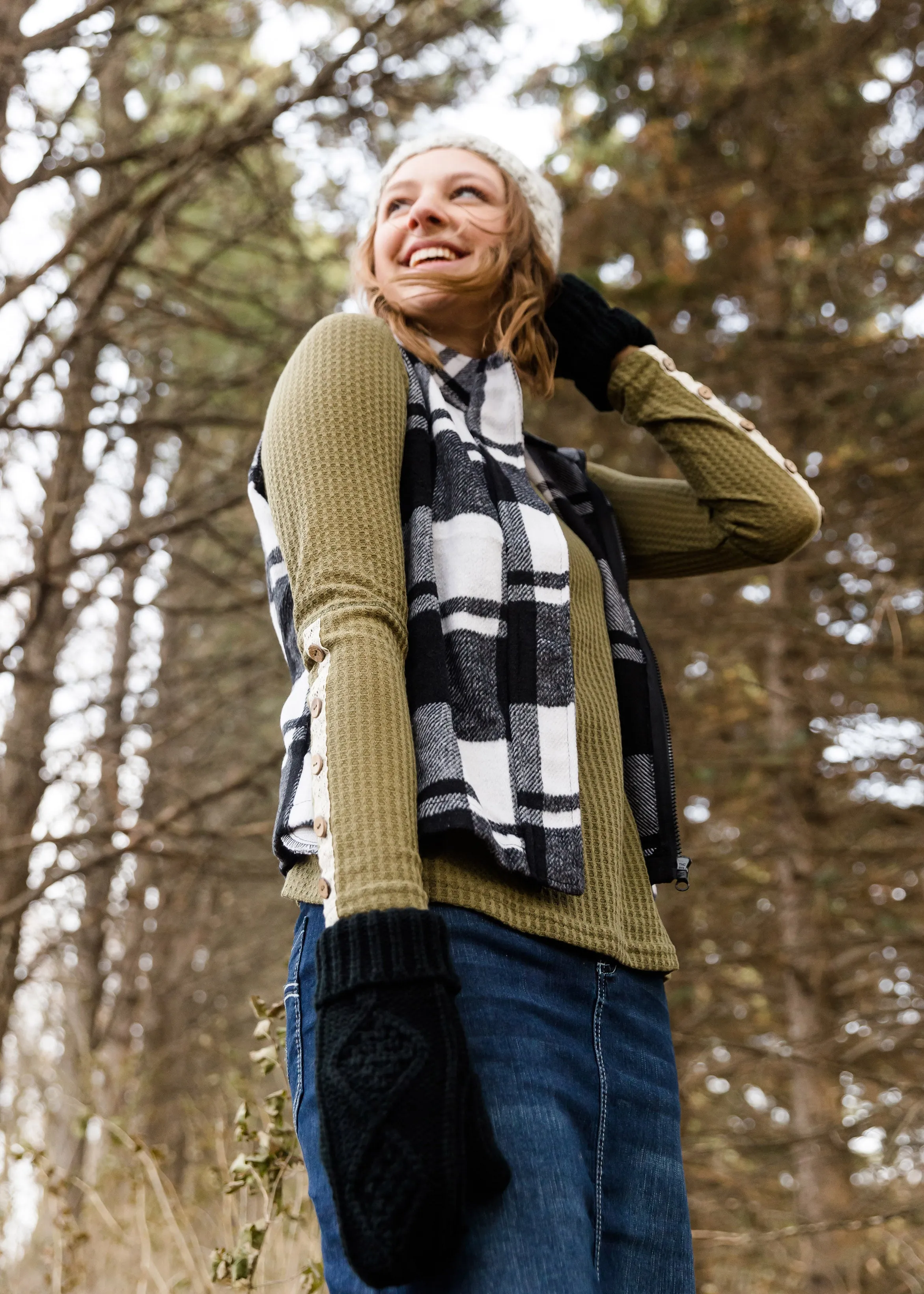 Buffalo Plaid Hooded Vest - FINAL SALE