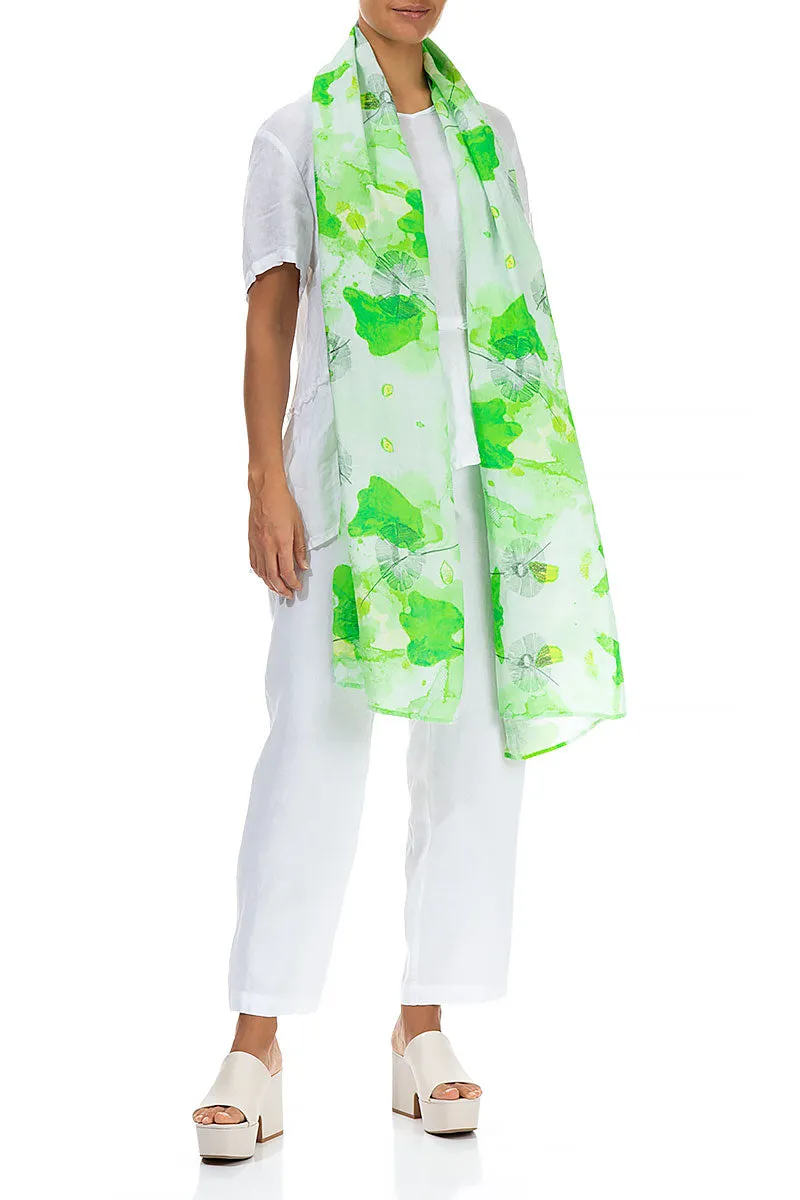 Greenery Linen Scarf