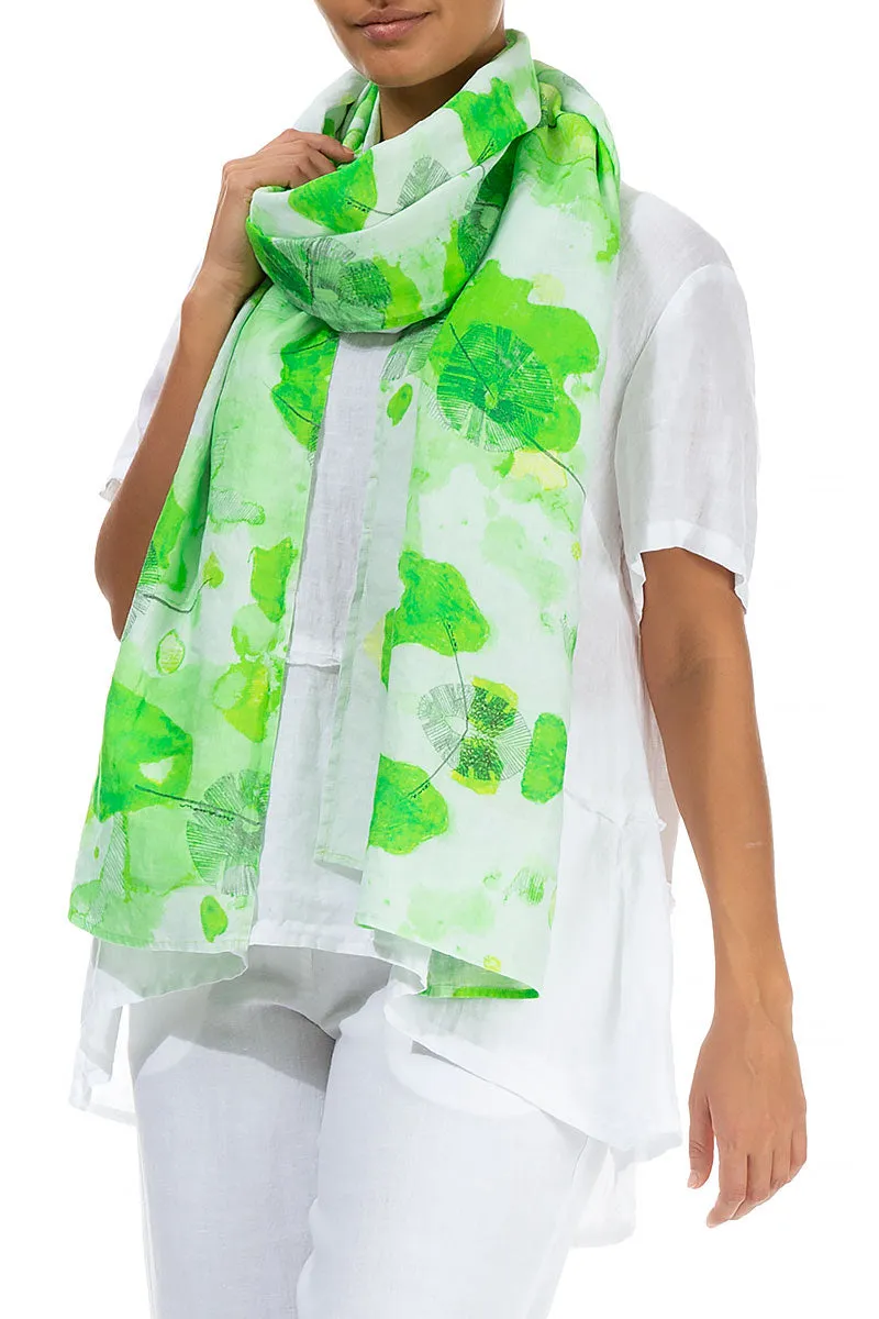 Greenery Linen Scarf