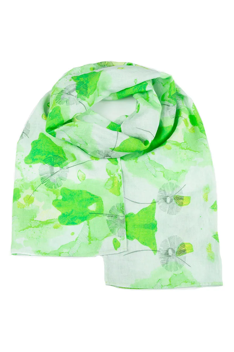 Greenery Linen Scarf