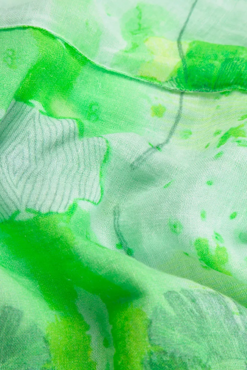 Greenery Linen Scarf