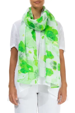 Greenery Linen Scarf