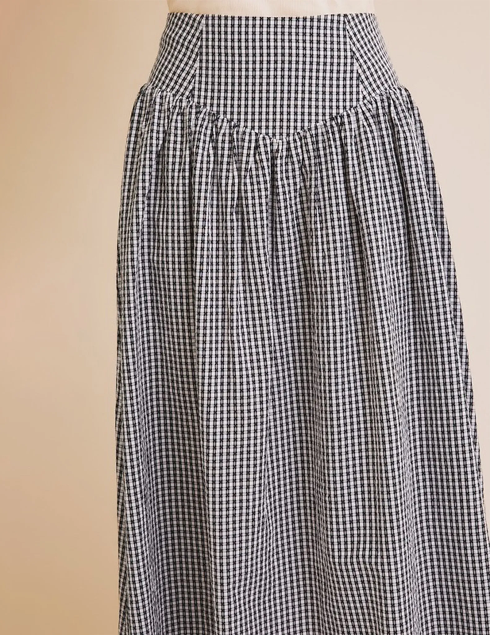 Greta Gingham Basque Waist Skirt