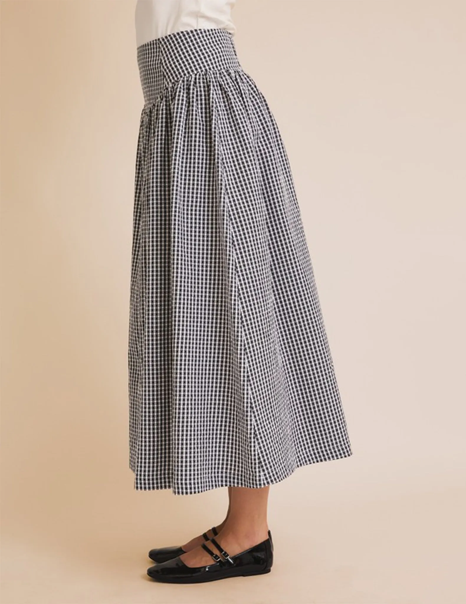 Greta Gingham Basque Waist Skirt
