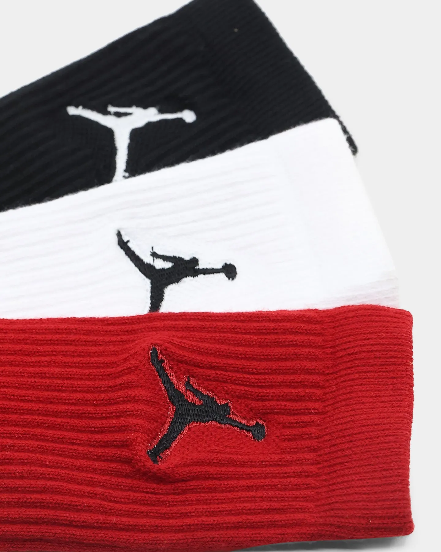 Jordan Everyday Max Unisex Crew Socks 3 Pack Black/White/Gym Red