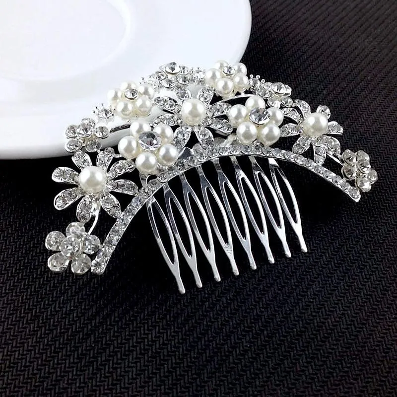 "Jacqueline" - Pearl and Crystal Bridal Hair Comb