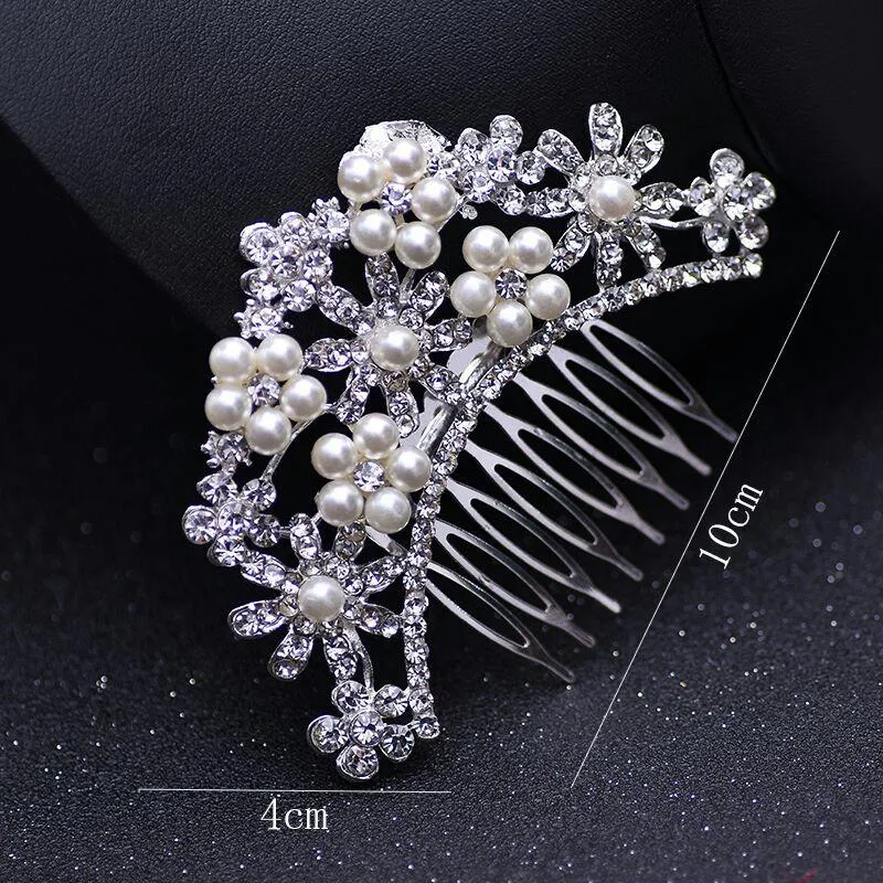 "Jacqueline" - Pearl and Crystal Bridal Hair Comb