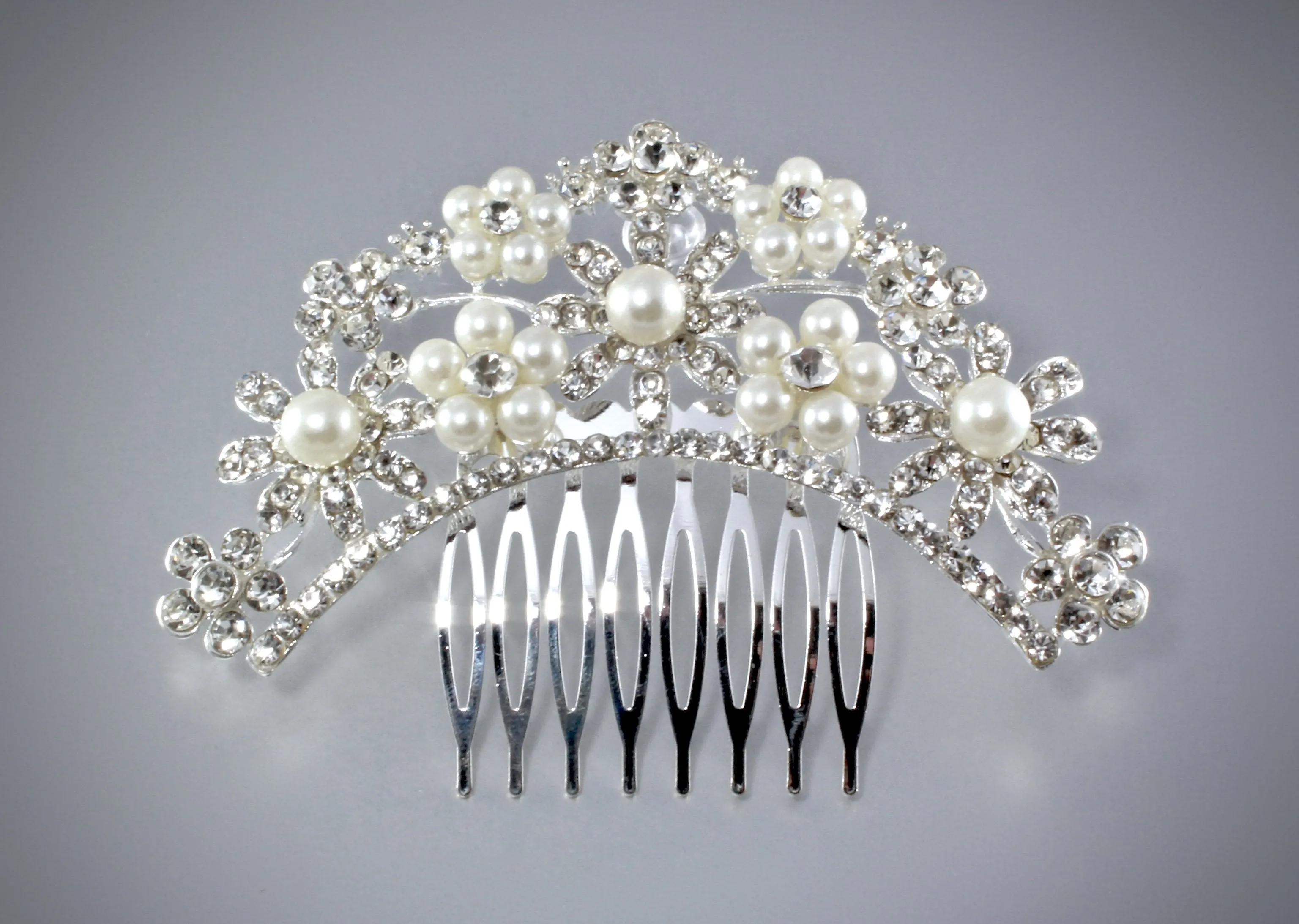 "Jacqueline" - Pearl and Crystal Bridal Hair Comb