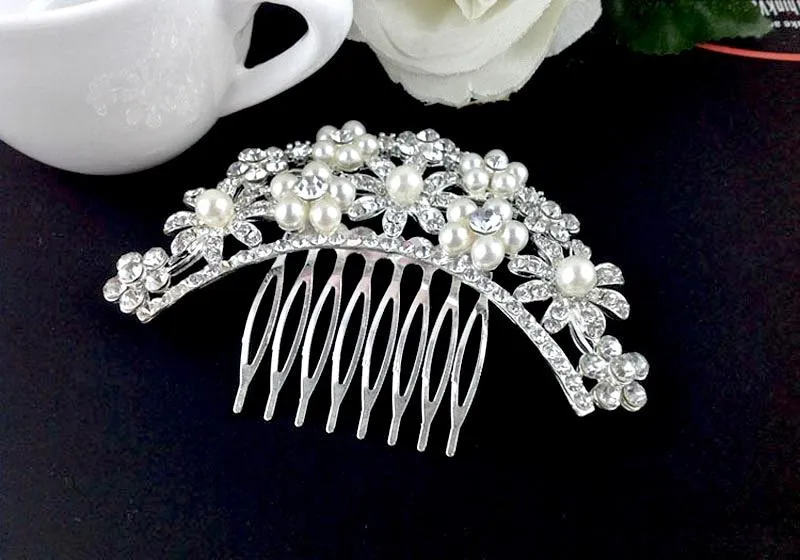 "Jacqueline" - Pearl and Crystal Bridal Hair Comb
