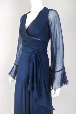 Silk Chiffon Wrap Top & Skirt Set