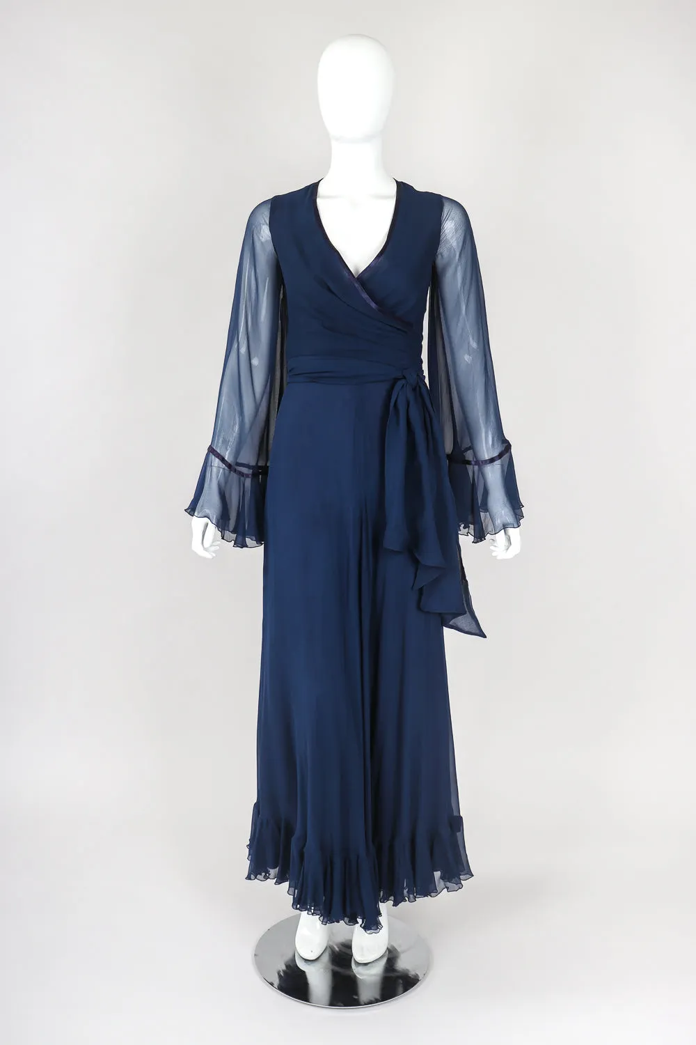 Silk Chiffon Wrap Top & Skirt Set