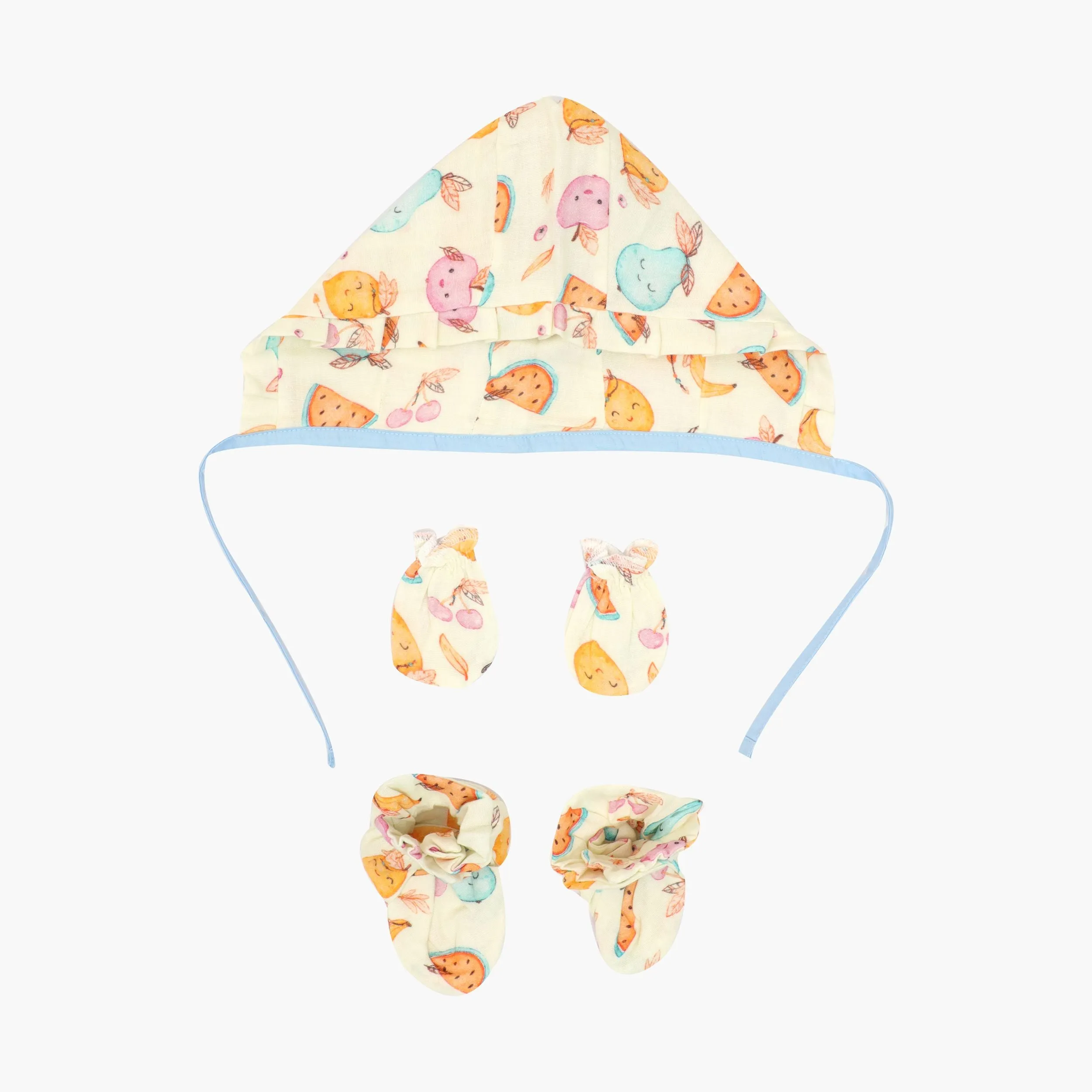 Space hoppers - Muslin Cap, Mittens and Booties