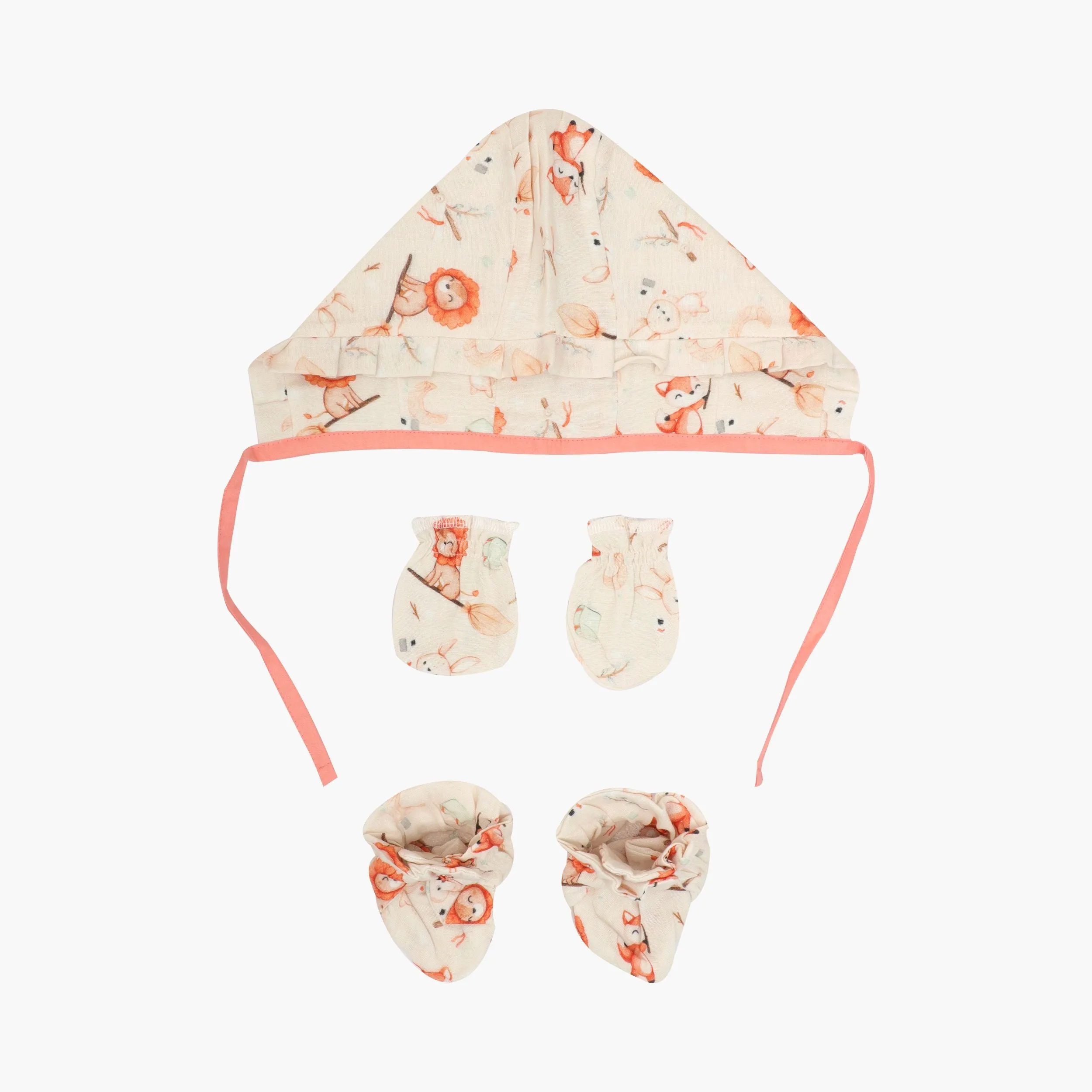 Space hoppers - Muslin Cap, Mittens and Booties