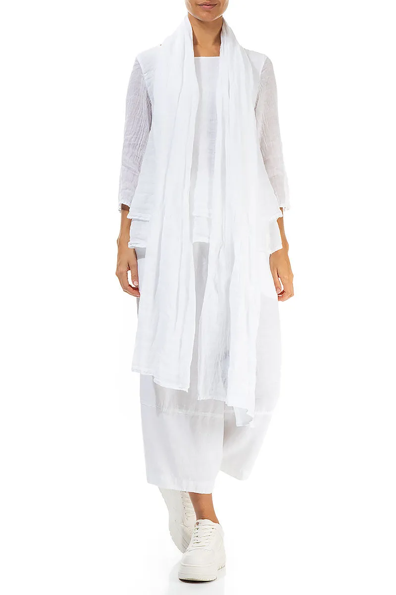 White Soft Gauze Linen Scarf