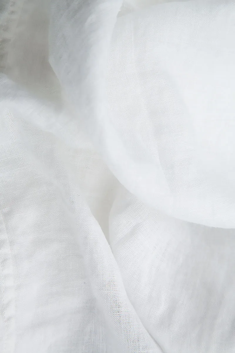 White Soft Gauze Linen Scarf