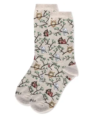 Woodland Owls Bamboo Summer Socks